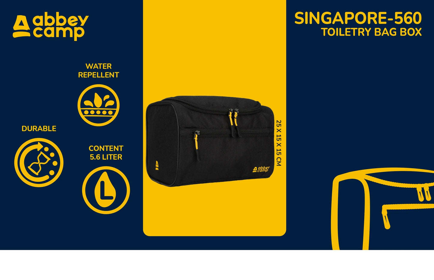 Sport Kulturbeutel Zubehörtasche schwarz/gelb Sportbeutel