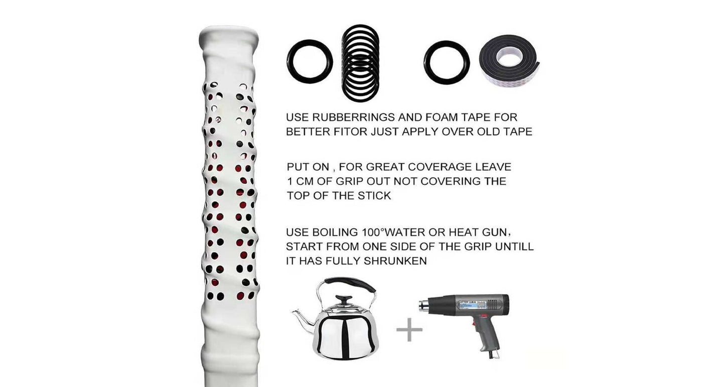 Hockey Shrink Grip Tape per mazze da hockey su ghiaccio nero/bianco