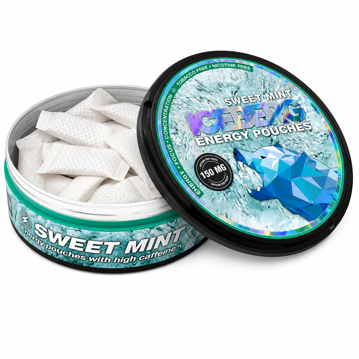 Iceberg Energy Pouches Sweet Mint – 150 mg Koffein, ohne Nikotin