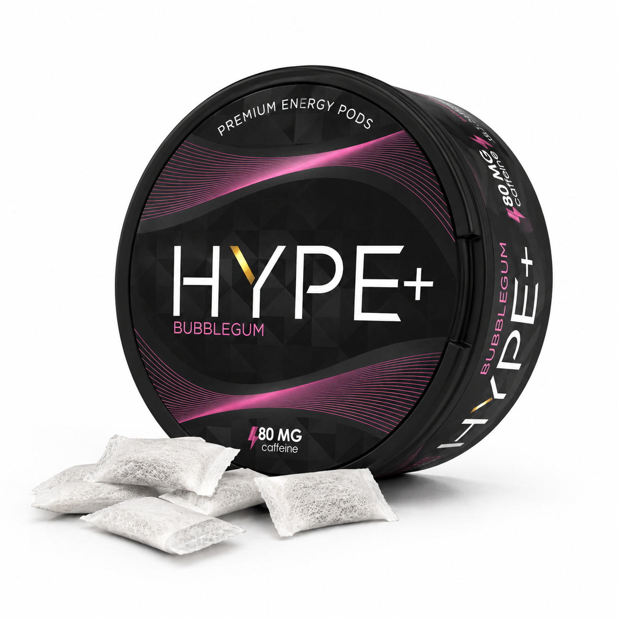 HYPE+ Bubblegum Energy Pouches - Nikotinfreie Bubblegum Pouches