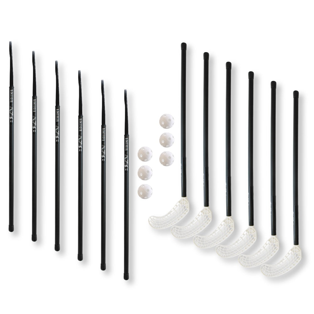 Floorball Team SET RAW Reedemer Eurostick 12 bastoni 6 palline
