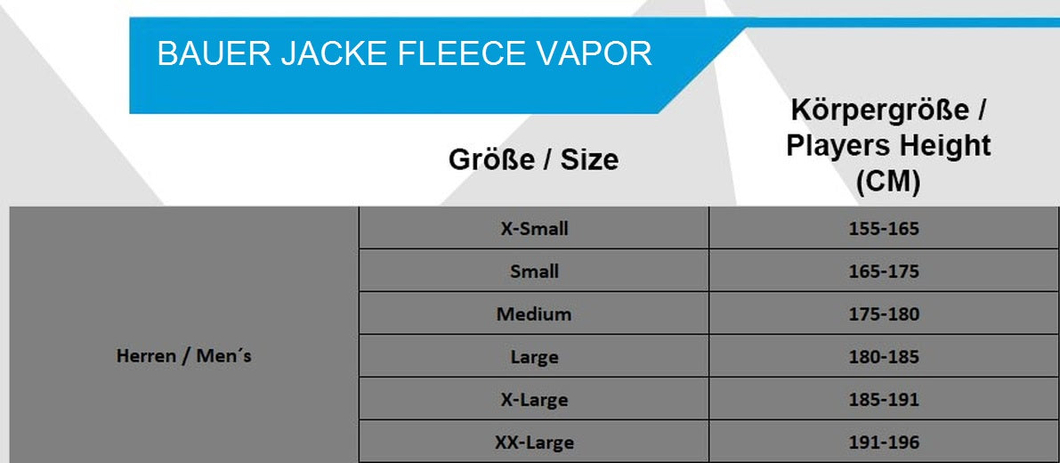 BAUER FLEECE 1/4 ZIP TOP VAPOR - SCHWARZ - SR