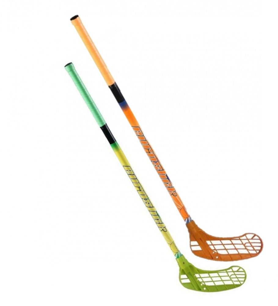 2x Floorballschläger junior 85 cm orange / grün Eurostick Force one mit Ball
