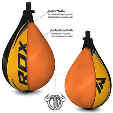 box pear | Punching Ball Speed Leather S2 by RDX yellow