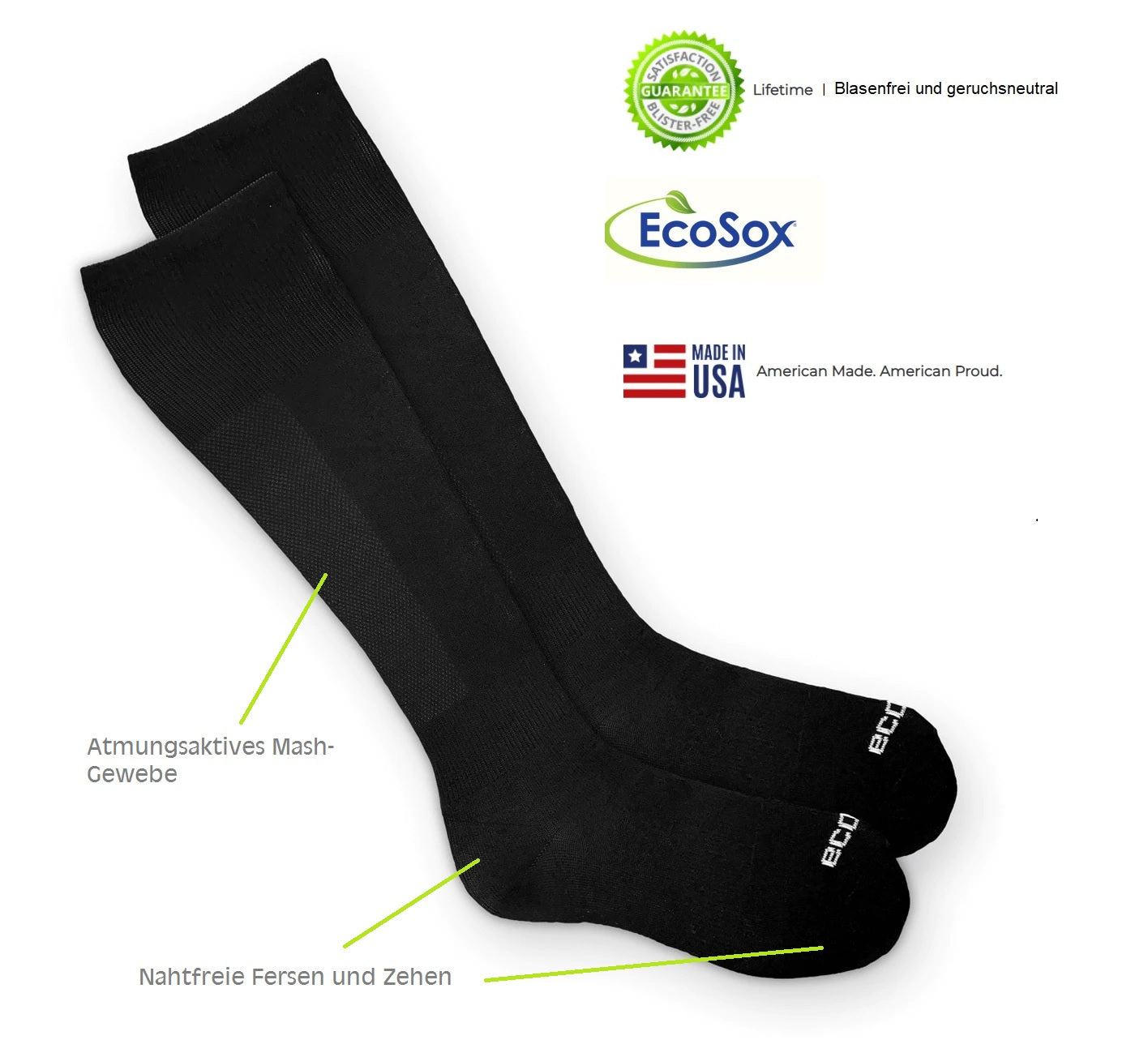 Calzini sportivi per hockey su ghiaccio ECOSOX Bamboo US Active Sport lunghi