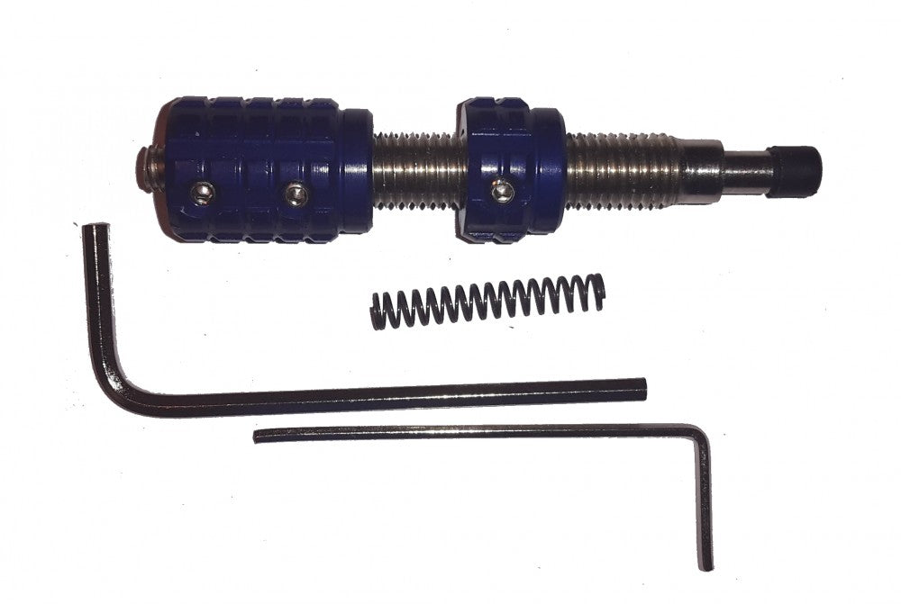 Cartel button for archery Supra blue with accessories