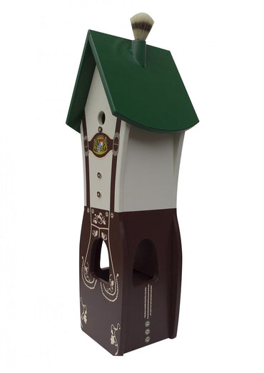 Vogelhaus mit Futterstation, Nistkasten, Lederhose handarbeit 65x18x16 cm