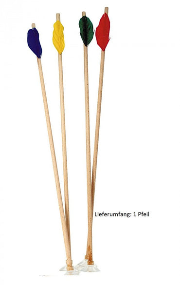 Freccia con ventosa e piume colorate 40 cm Bianco naturale