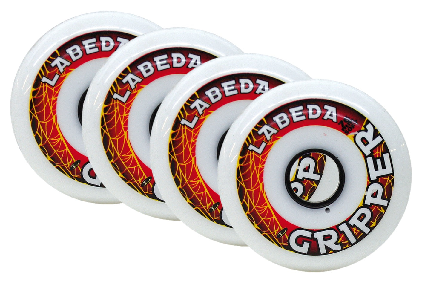 4x Rollen Labeda Inline Rollen Inlinehockey schwarz/weiß 59/68/72/76/80mm