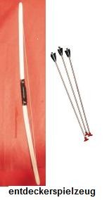 Arco e freccia Arco per bambini, legno extra spesso, 3 frecce, arco da 100 cm