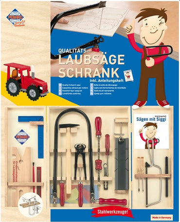Laubsäge-Set im Holzschrank "Unser Klassiker mit Stahlwerkzeugen"