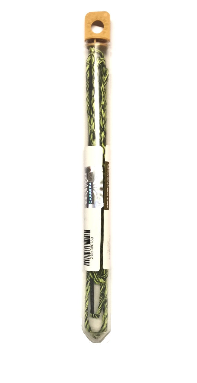 Sehne Hybrid Carerra 99 Flemish für Recurvebogen, schwarz/gelb-grün Flex 62-74 Zoll