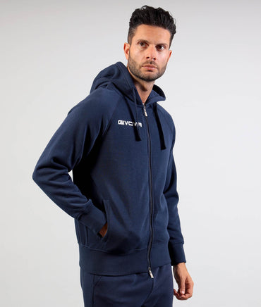 Giacca con cappuccio Felpa King Fleece Givova marine L