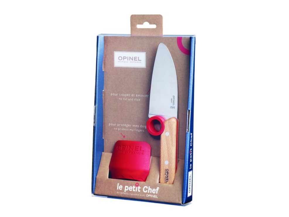 Küchenmesser f. Kinder, Kindermesser mit Fingerschutz, Messer v. Opinel