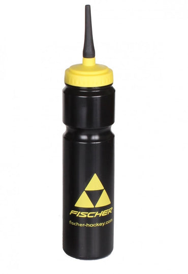 Ice hockey drinking bottle Fischer 900ml with drinking straw black/yellow/silver