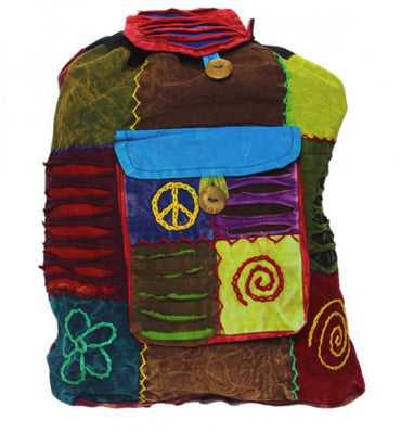 Hippie Rucksack stone washed, cultbagz flower 02