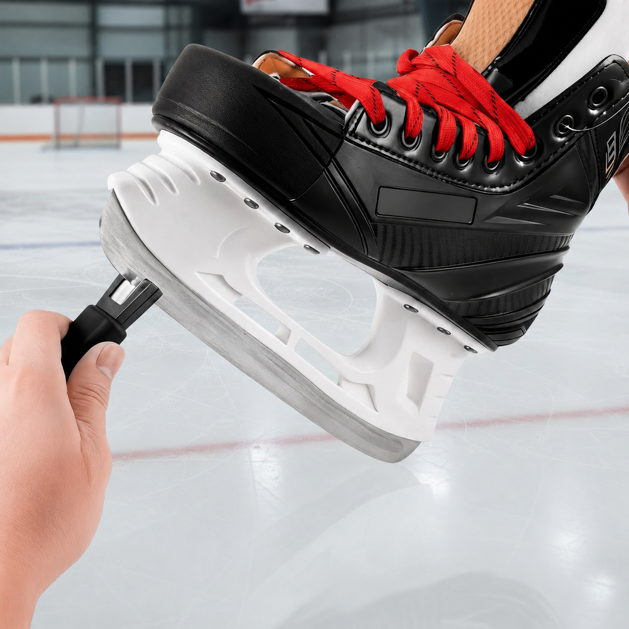 Hockey Schlittschuh-Schärfer mit Keramikstab | Kufen nachschärfen | Schleifstein