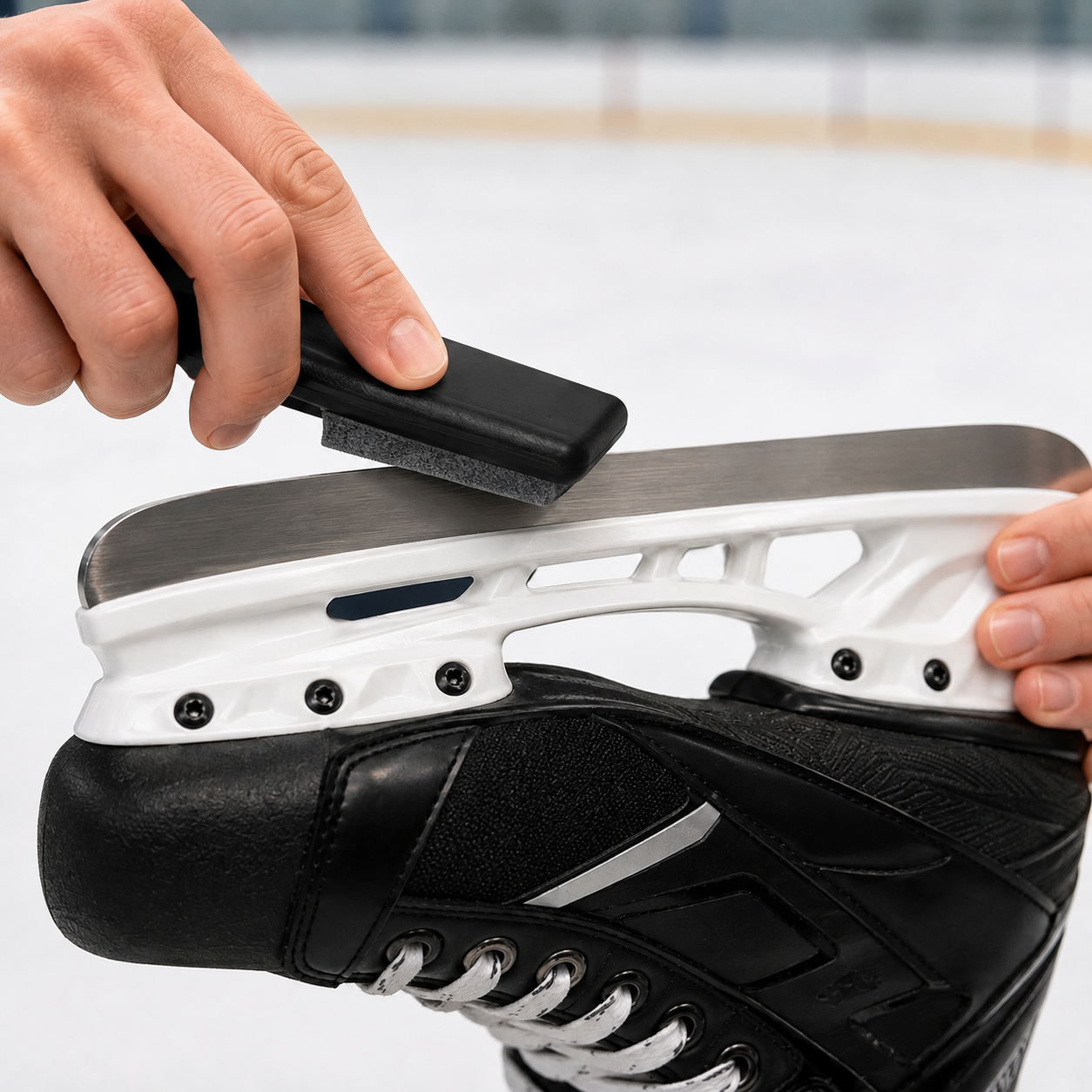 Hockey Schlittschuh-Schärfer mit Keramikstab | Kufen nachschärfen | Schleifstein