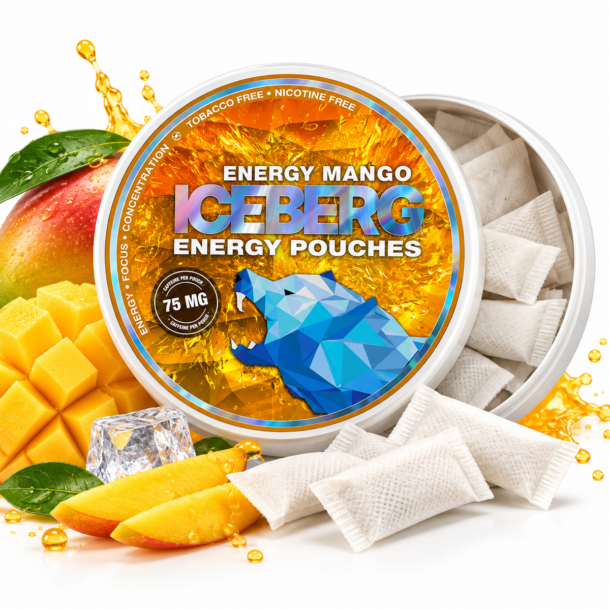 Iceberg Energy Pouches  - Energy Mango 75 mg Koffein,