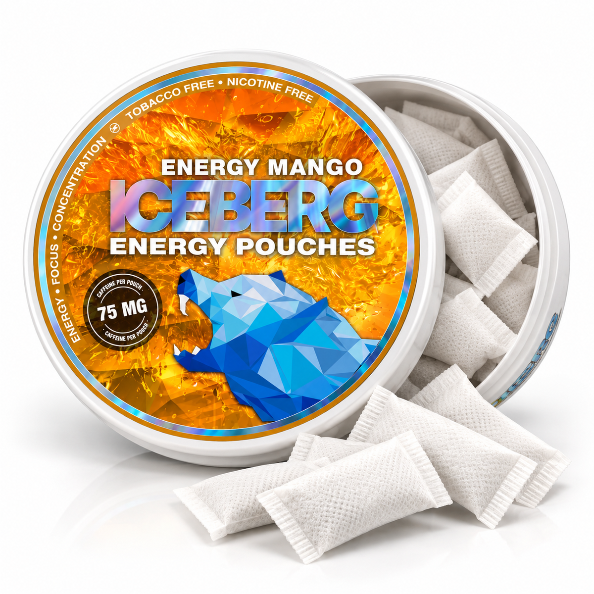 Iceberg Energy Pouches  - Energy Mango 75 mg Koffein,