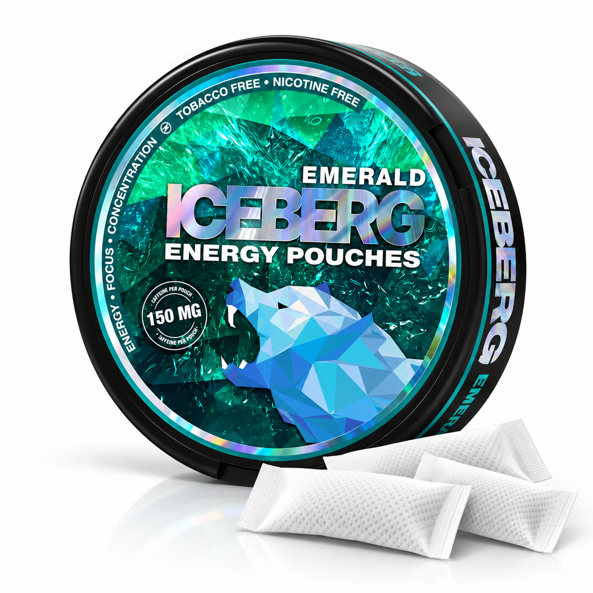 Iceberg Pouches Energy Emerald Apfel Citrus – 150 mg Koffein, ohne Nikotin