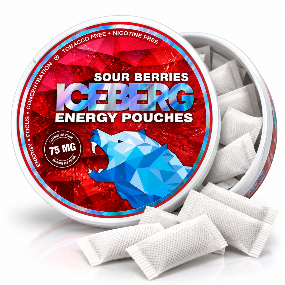 Iceberg Energy Pouches  - Sour Berries 75 mg Koffein,