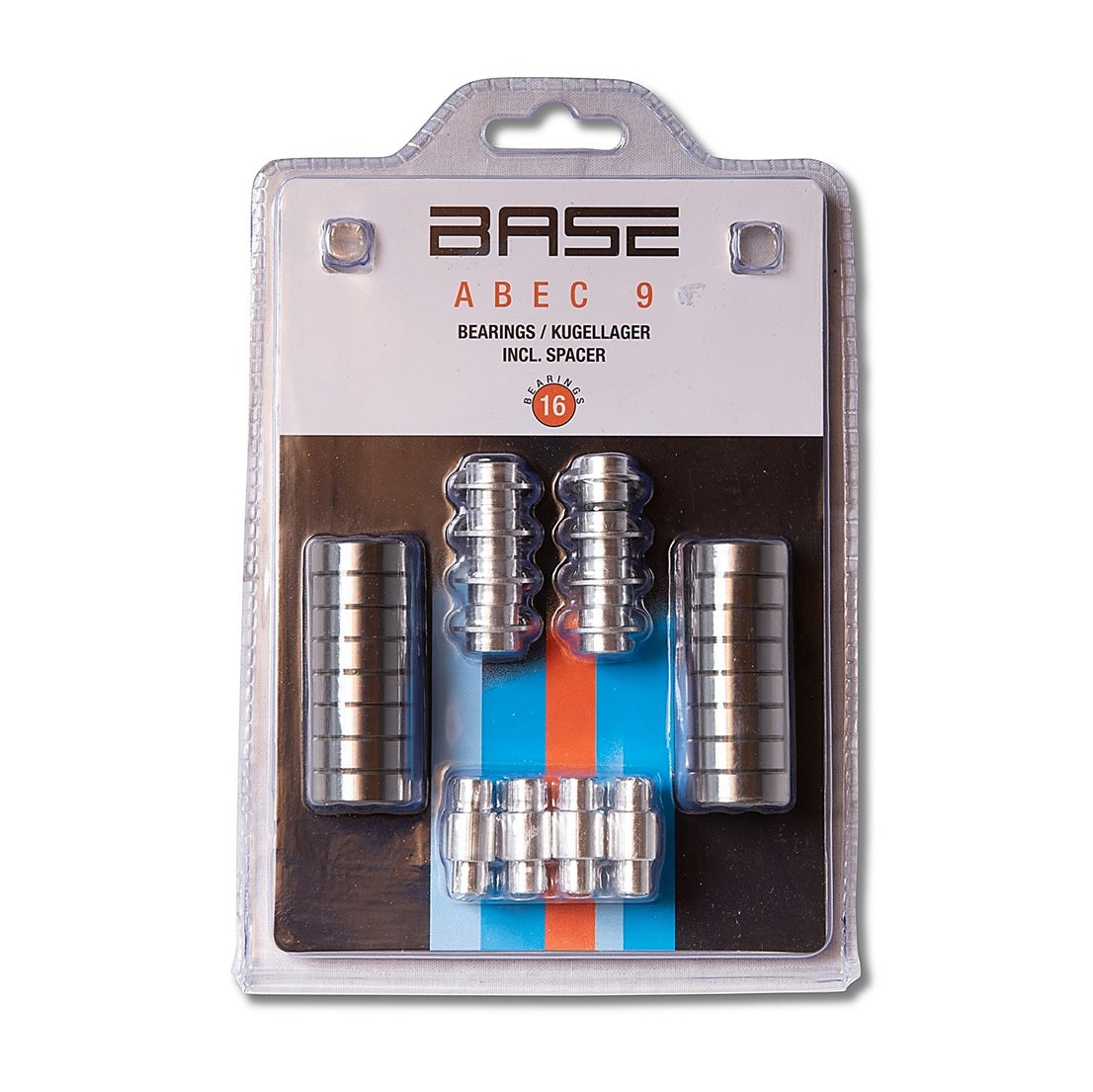 Base Abec 9 ball bearings 608 incl. Spacer 16 pieces