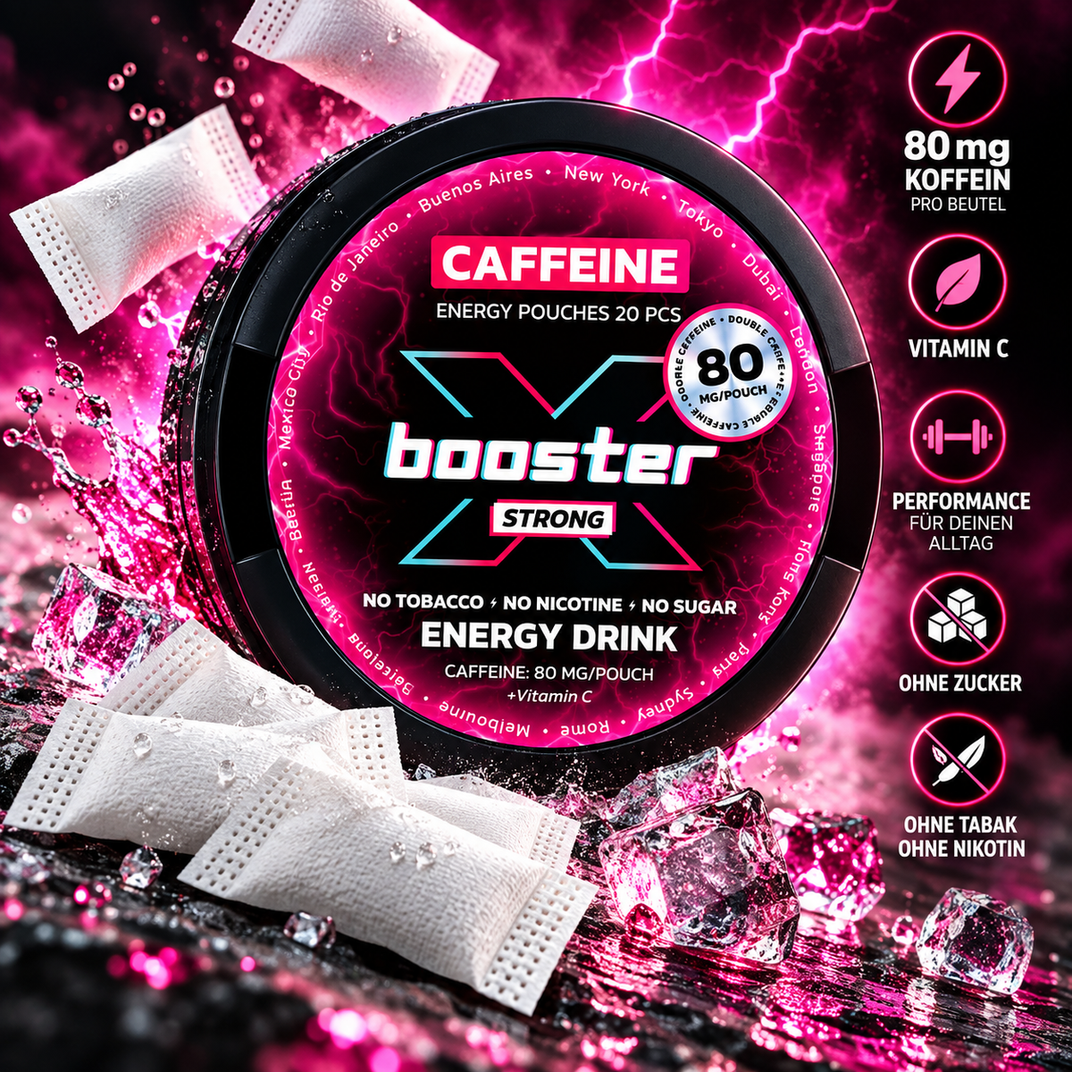 X-Booster Energy Drink Pouches 80 mg Koffein
