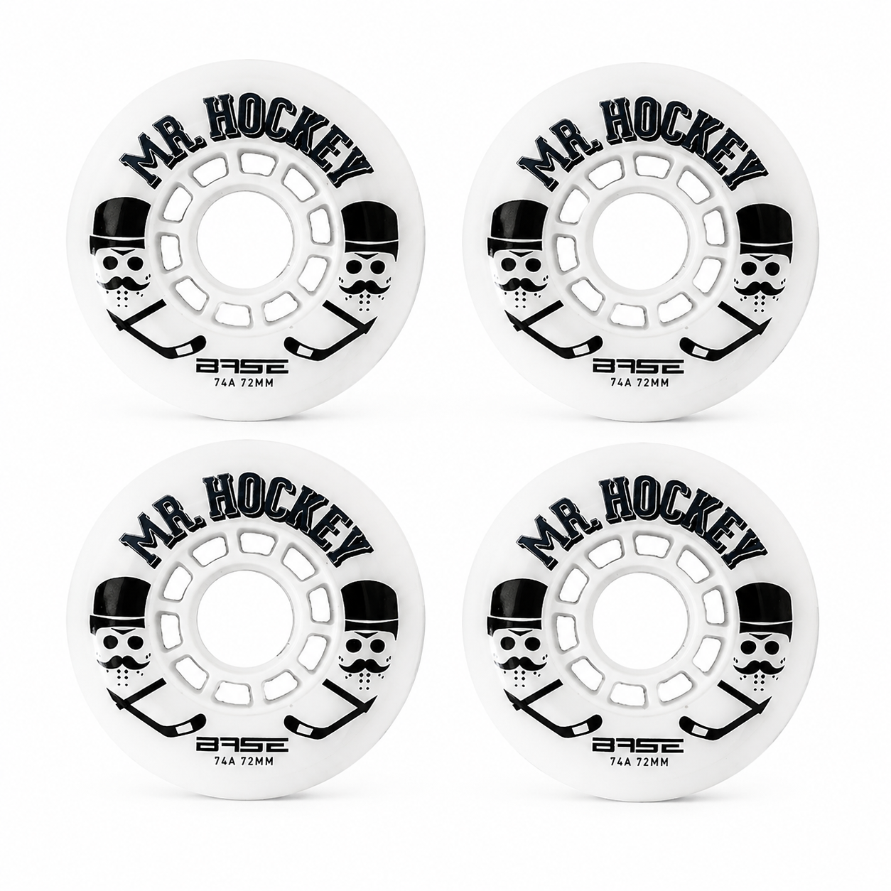 Base Rollen Indoor Inliner Mr Hockey 4er Pack 72mm 74A