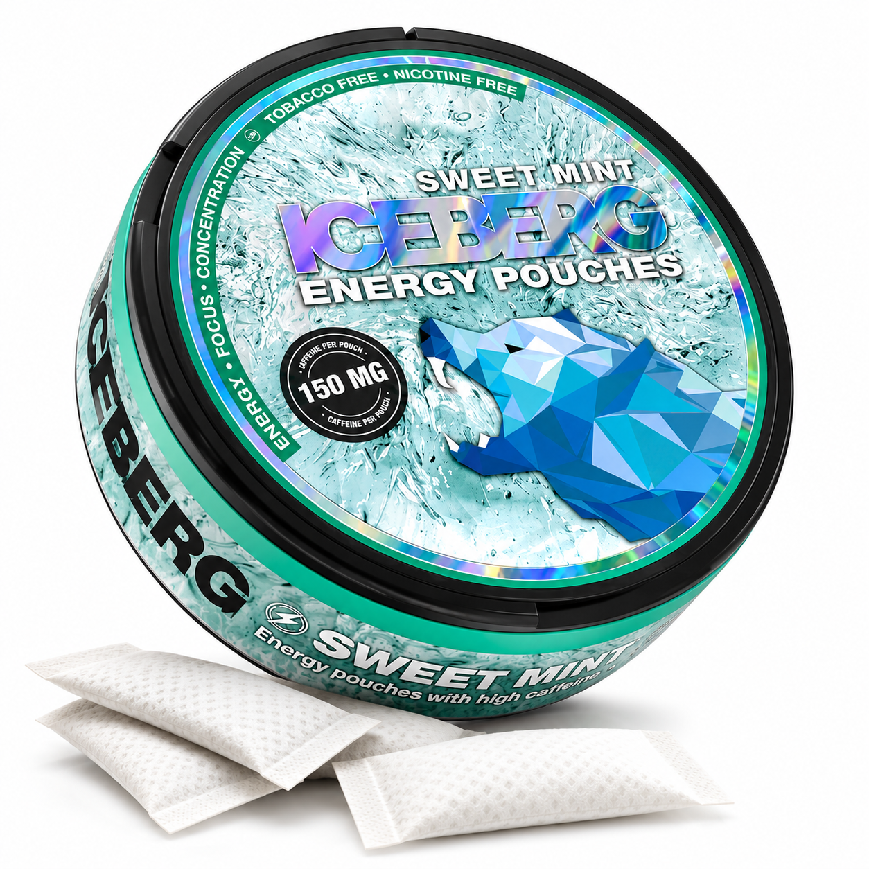 Iceberg Energy Pouches Sweet Mint – 150 mg Koffein, ohne Nikotin