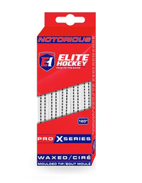 ELITE Notorious Hockey Pro X Series Gewachste Eishockey Schnürsenkel Weiß/Schwarz 96-120"