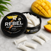 REBEL ENERGY Mango Pouches – Nikotinfreie Energy Beutel | Tropischer Mango Geschmack