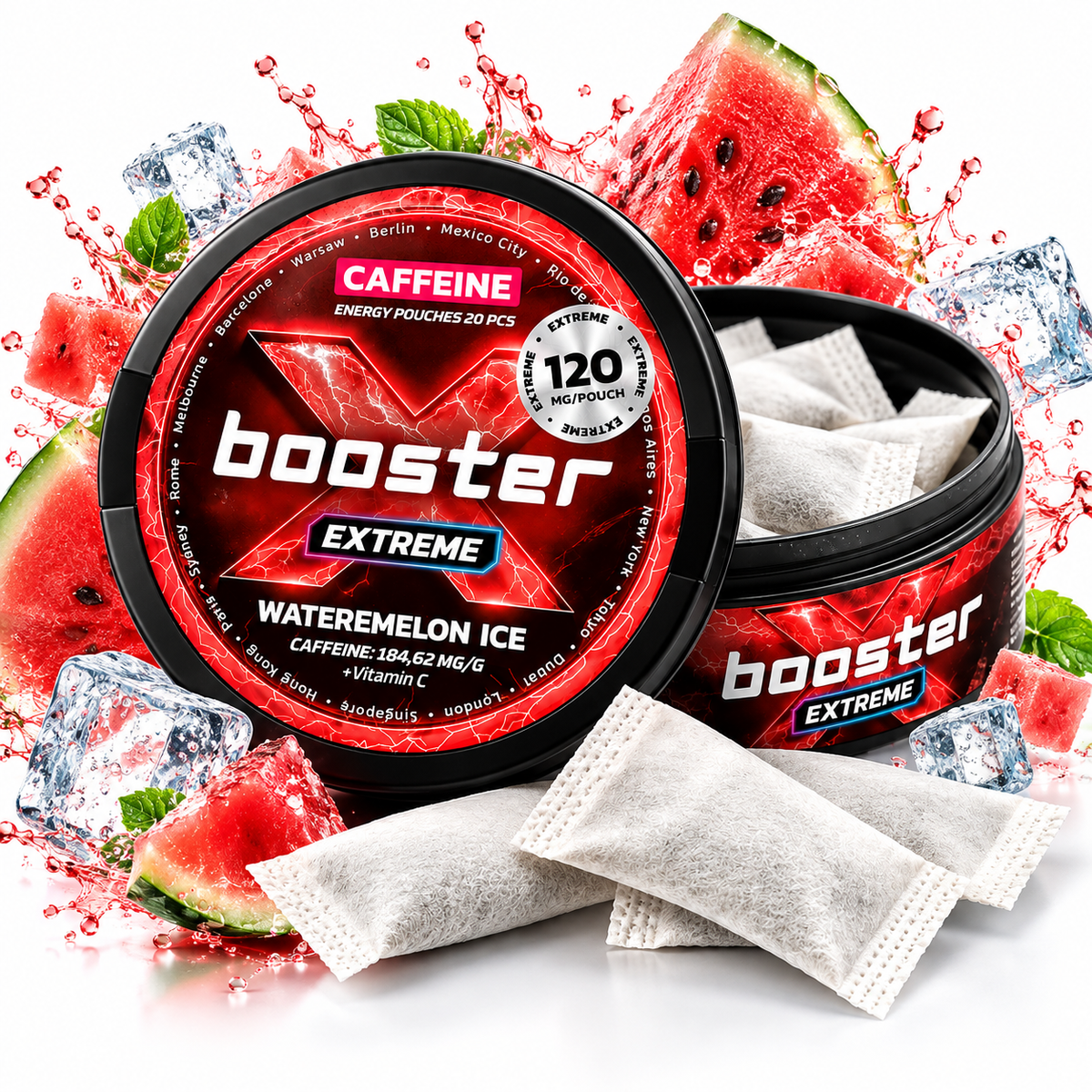 X-Booster Energy Pouches 120mg Koffein - Watermelon Ice