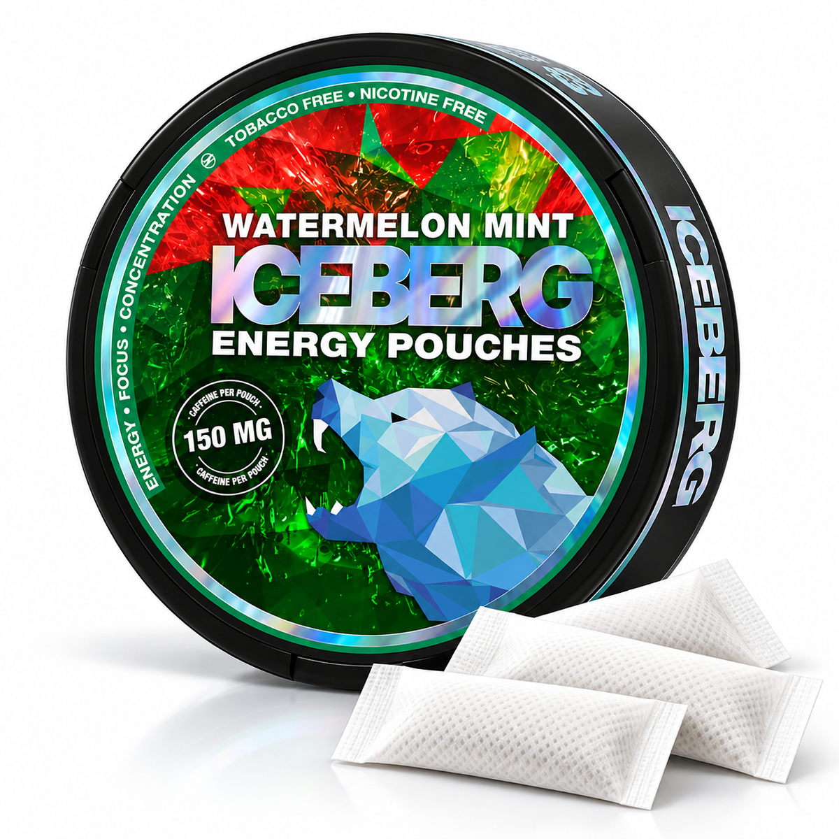 Iceberg Pouches Energy Watermelon Mint – 150 mg Koffein, ohne Nikotin