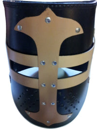 leather knight helmet, knight armor; Helmet Larp, Templar Helmet
