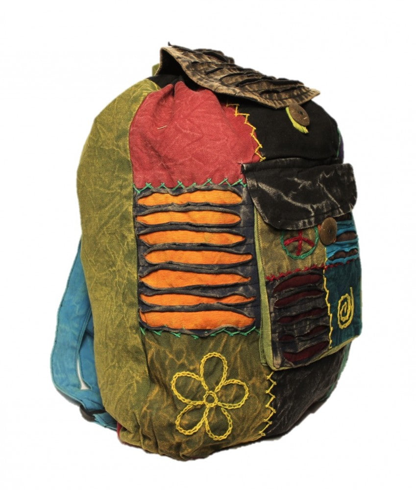 Hippie backpack stone washed, cultbagz flower 08