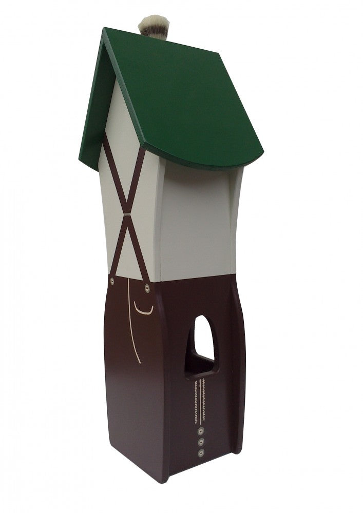 Bird house with feeding station, nesting box, leather pants handwork 65x18x16 cm