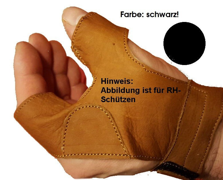 Traditional leather archery gloves for LH Schützen black.bulls black