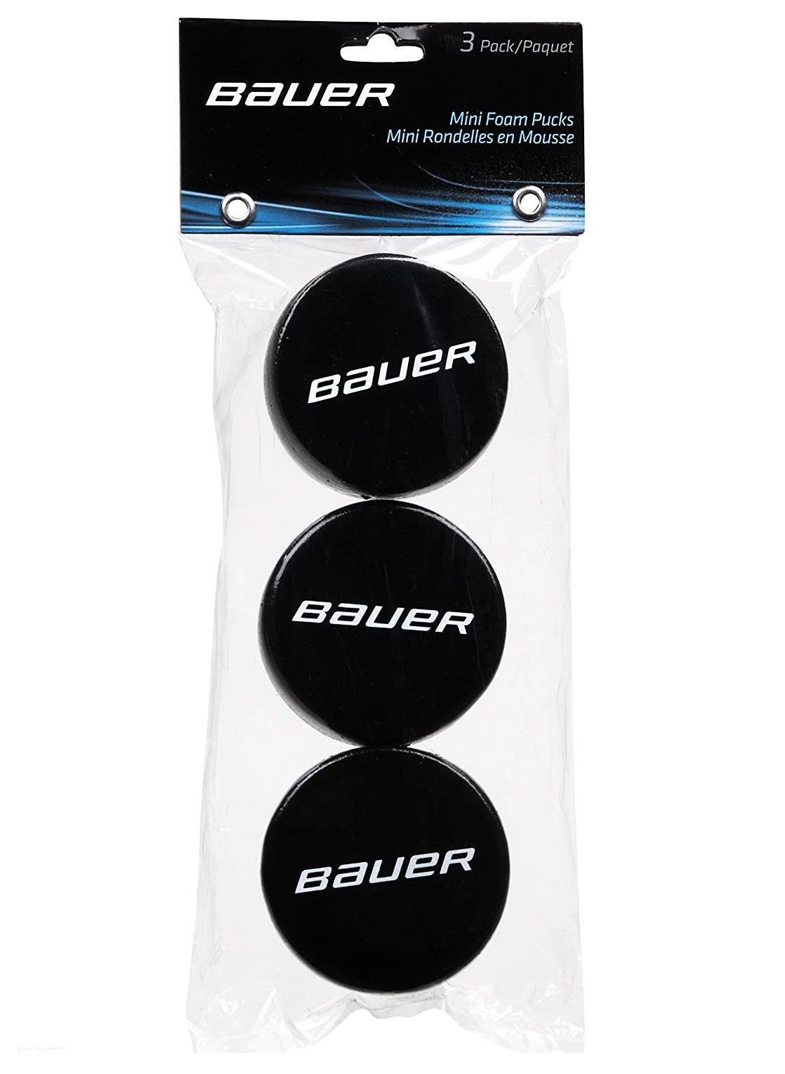 Disco in schiuma mini 3 pezzi Bauer, disco da hockey su ghiaccio 54mm