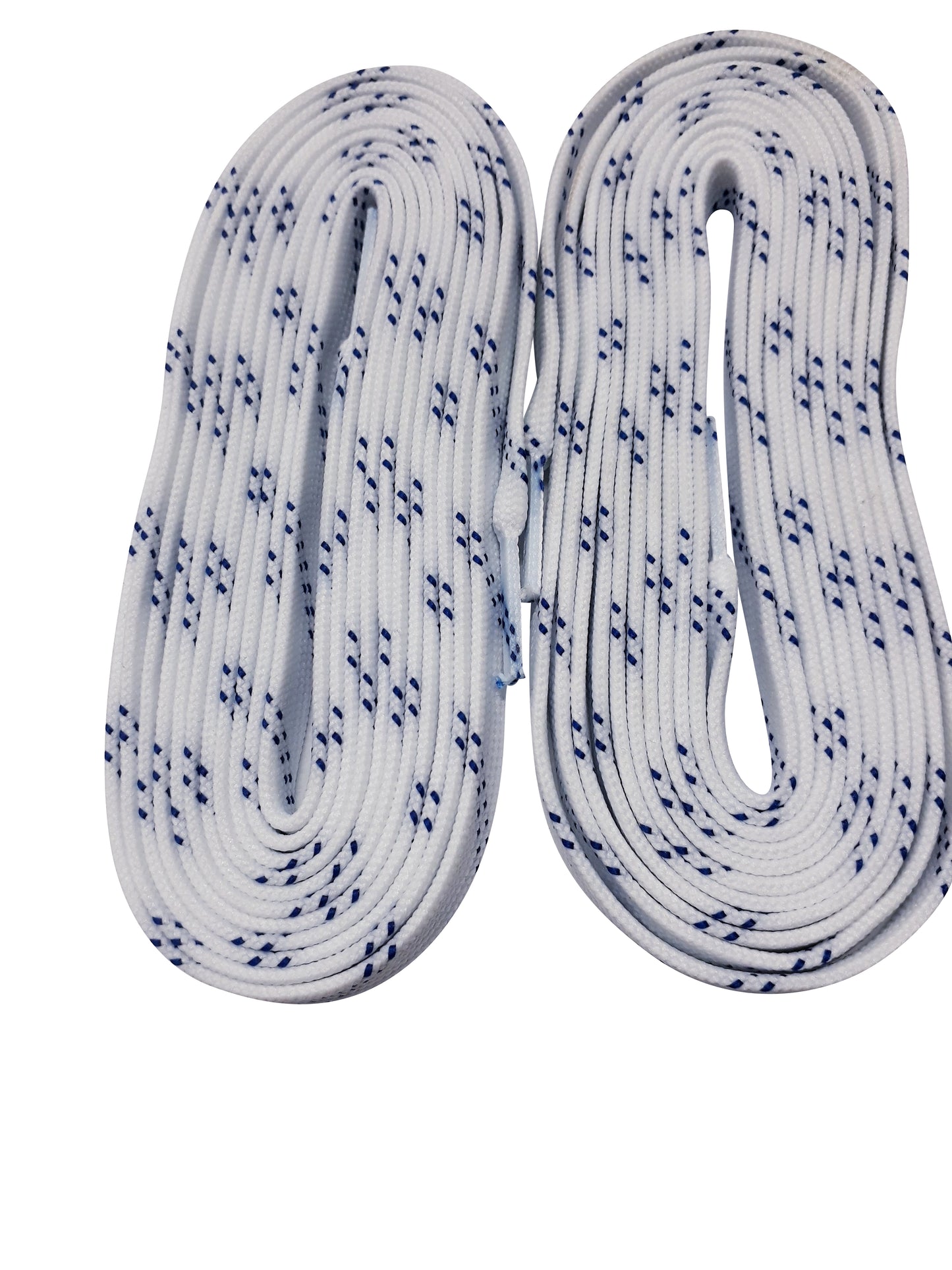 Shoelaces hockey waxed white/blue 84-130" HTX3