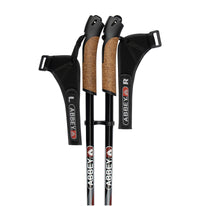 Hiking stick Nordic walking sticks adjustable aluminum, black red gray 