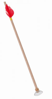 Freccia con ventosa e piume colorate 40 cm Bianco naturale