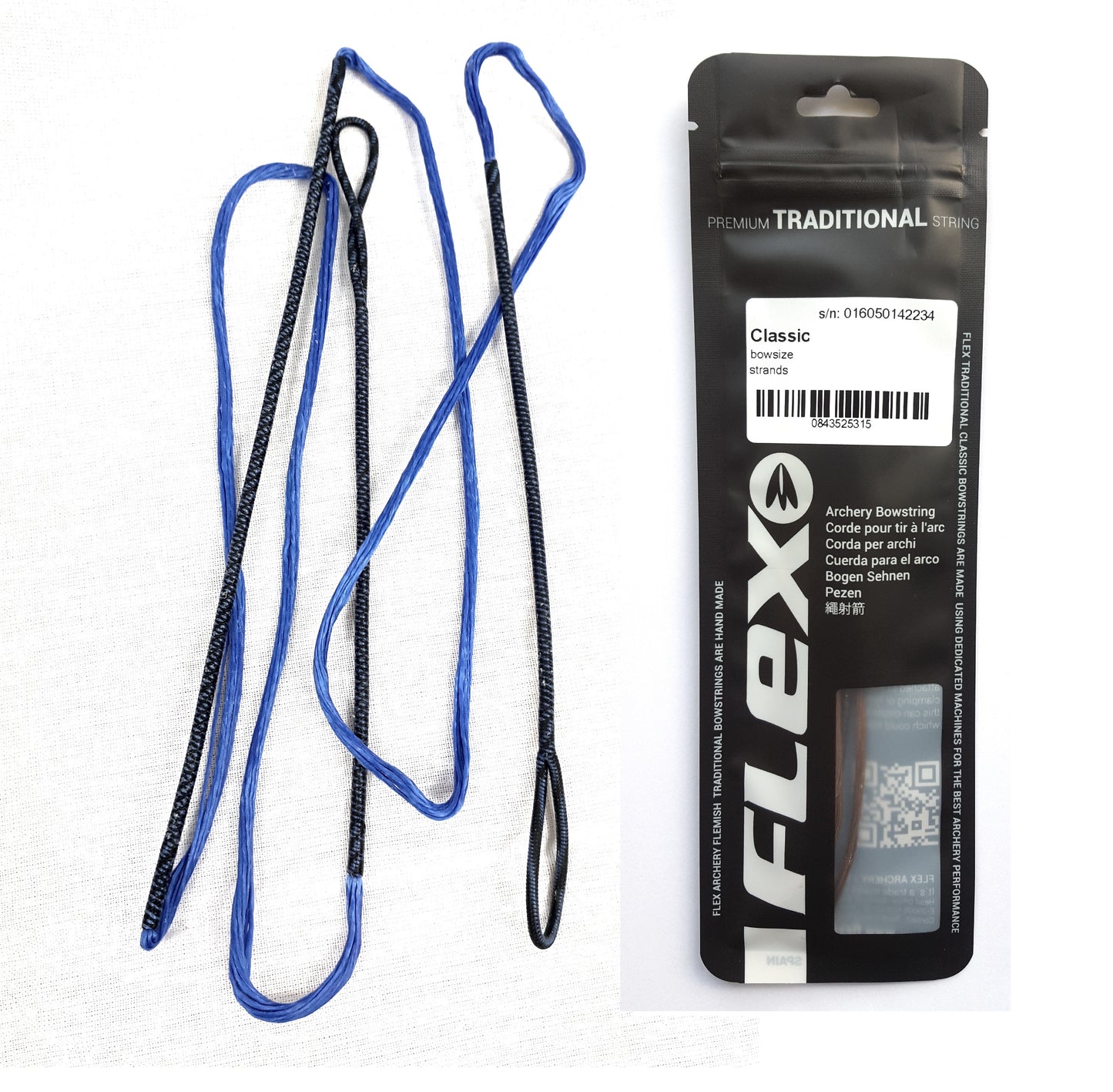 Corda Dacron Stringflex blu per archi ricurvi, 48-72 pollici in 10-12 fili