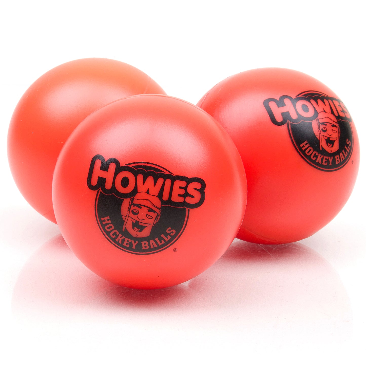 3x hockey ball Howies orange inline hockey ball 75mm