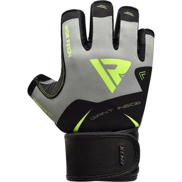 RDX Gym Gloves F21, guanti fitness nero/verde