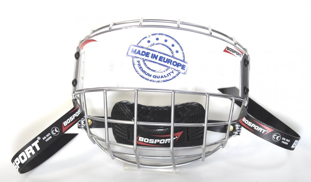 Combo visiera Bosport per casco da hockey su ghiaccio a visiera integrale per ragazzi