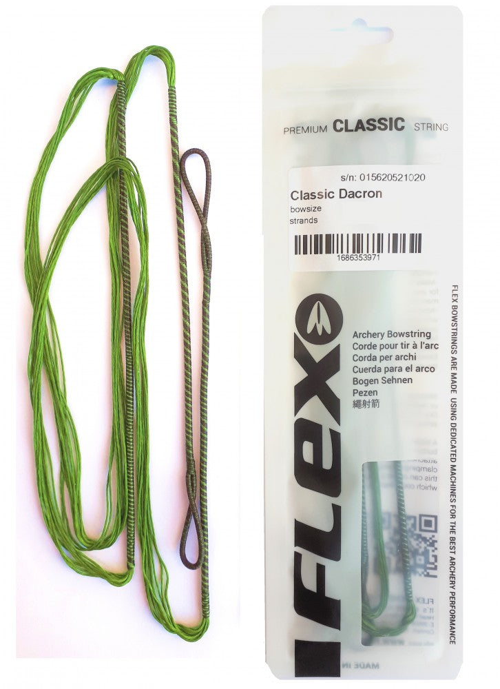 Dacron string Stringflex green for recurve bows 48-70 inches in 10-12 strands
