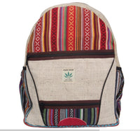 Backpack made of hemp, cultbagz Nepal hand made, bagpack multi stripes