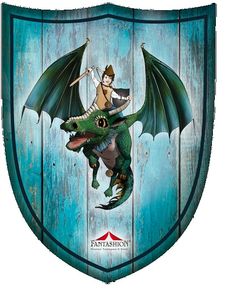 Wooden shield, dragon, knight shield f. fantasy