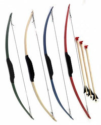 Colored bow and arrow with 3 arrows made of ash wood 80 cm